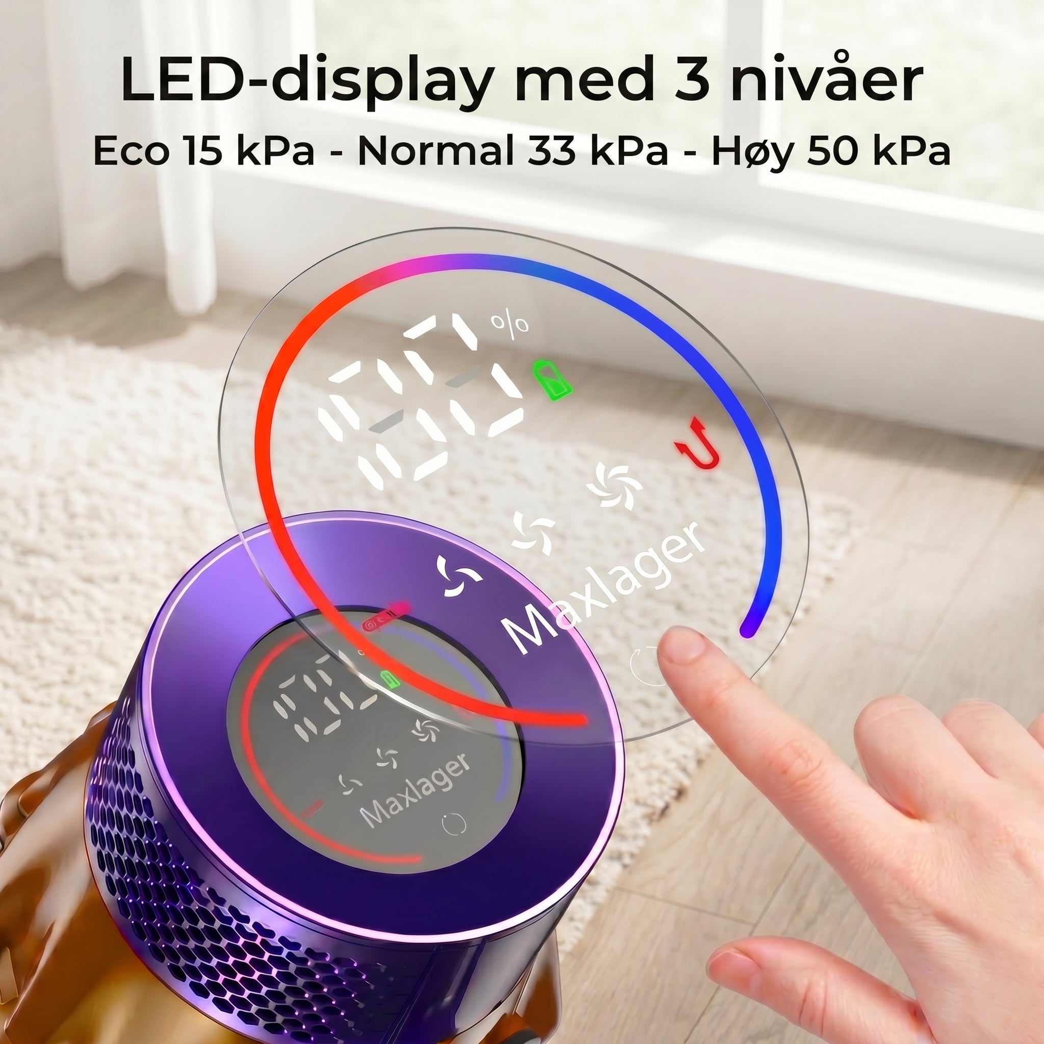 Maxlager Ultra X7 - 550 W - 50 kPa avanceret ledningsfri støvsuger 2026 - skaftstøvsuger