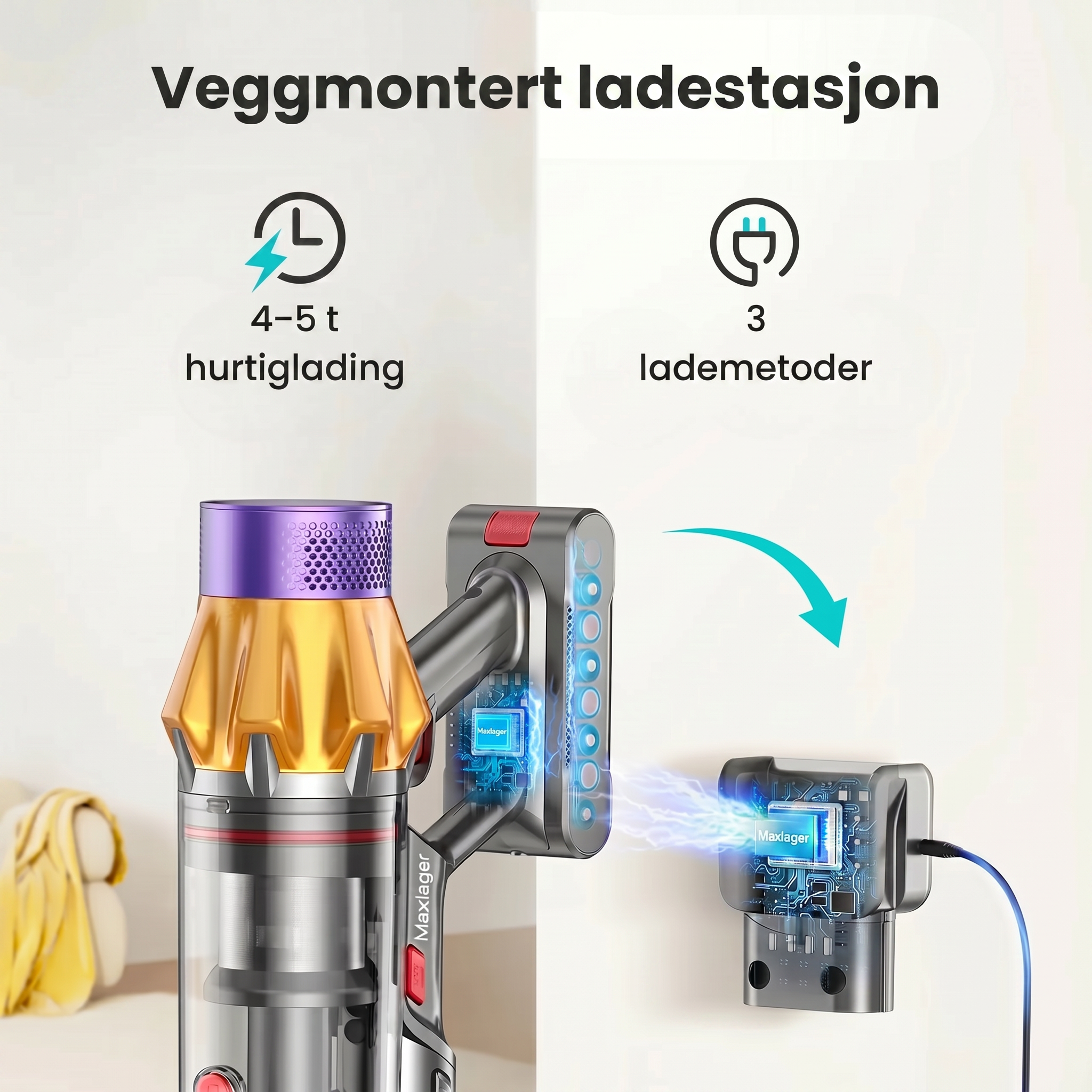 Maxlager Ultra X7 - 550 W - 50 kPa avanceret ledningsfri støvsuger 2026 - skaftstøvsuger