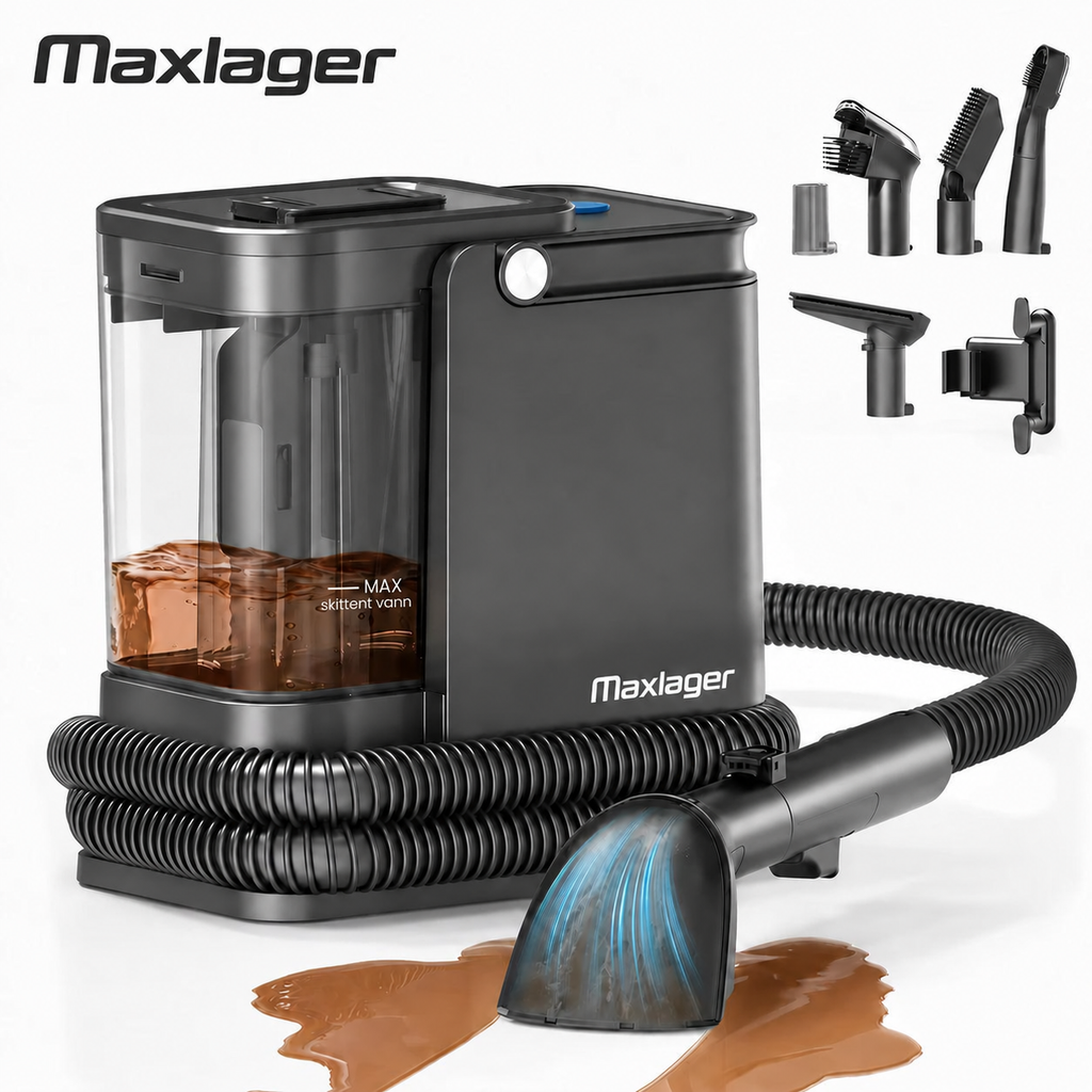 Maxlager tekstil- og tepperenser med slange og tilbehør